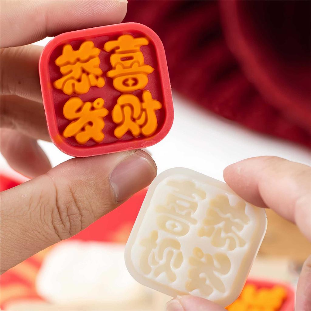 Hand Press Pastry Tool with 6 Patterns Flexible Mooncake Mold Set for Creating Beautiful Mid Autumn Festival Pastries
