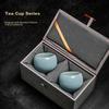 Qixuanyuan Ru Kiln Ice Flower Tea Cup, Master Cup, Drinking Cup, Ceramic Ice Crack Pattern Kung Fu Tea Cup, Pair of Cups, Gift, Holiday Present