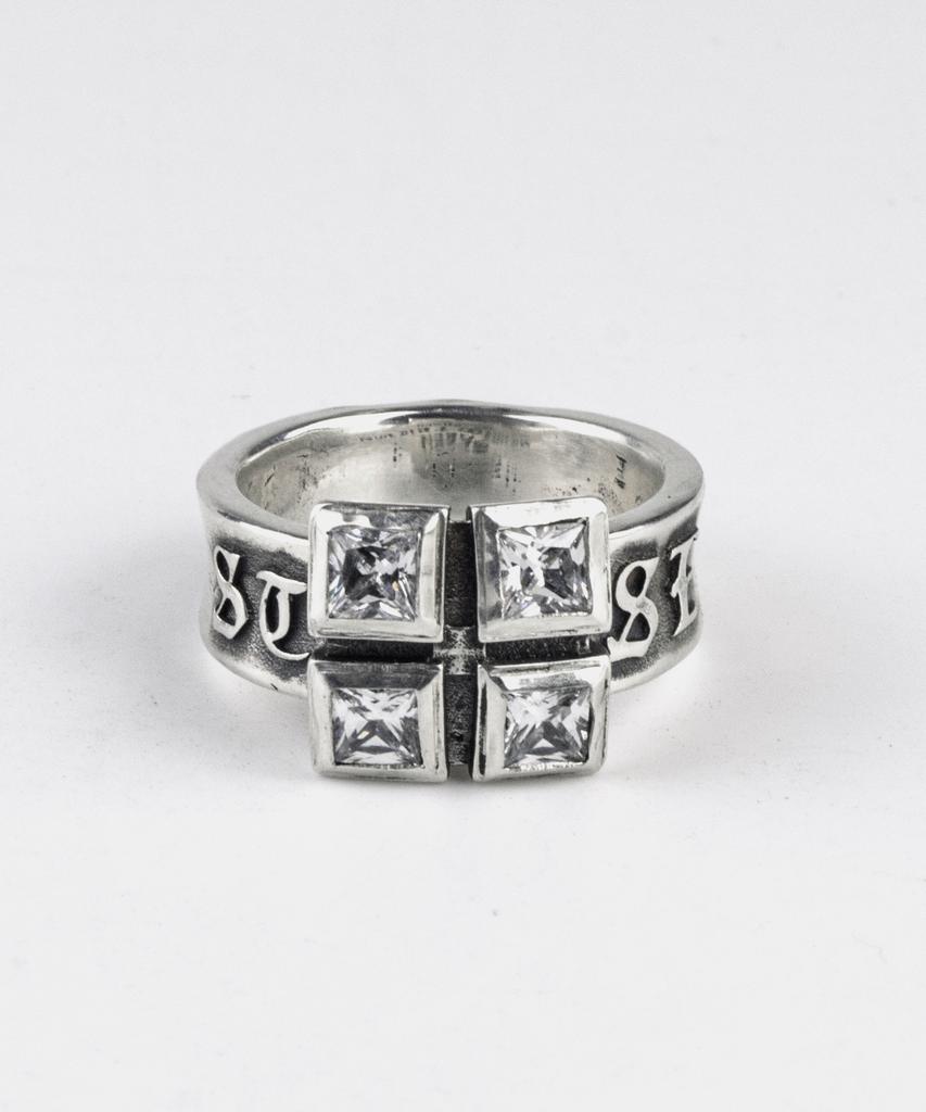 Sheen666 Dum Series Foursquare Ring White Cubic (B Type)