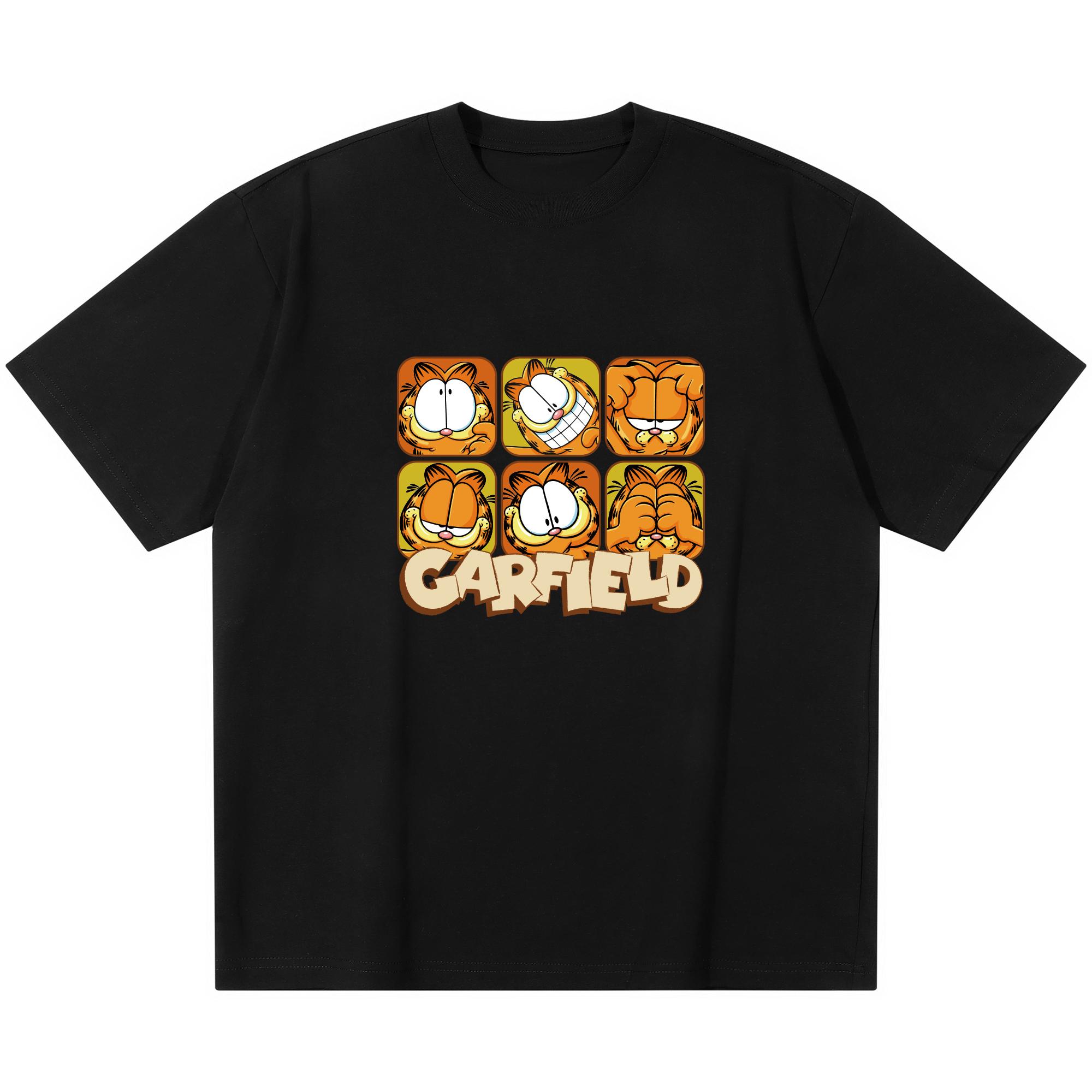 

Garfield Meme Trendy T-Shirt! American Retro Loose-Fitting Short Sleeve, Unisex, Oversize Couple Tee S