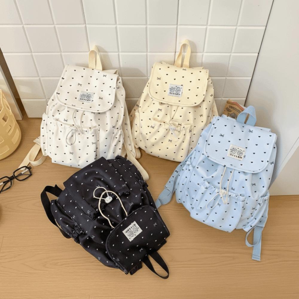Lightweight Nylon Backpack College Style Students School Bag Portable Drawstring Backpack for Gift