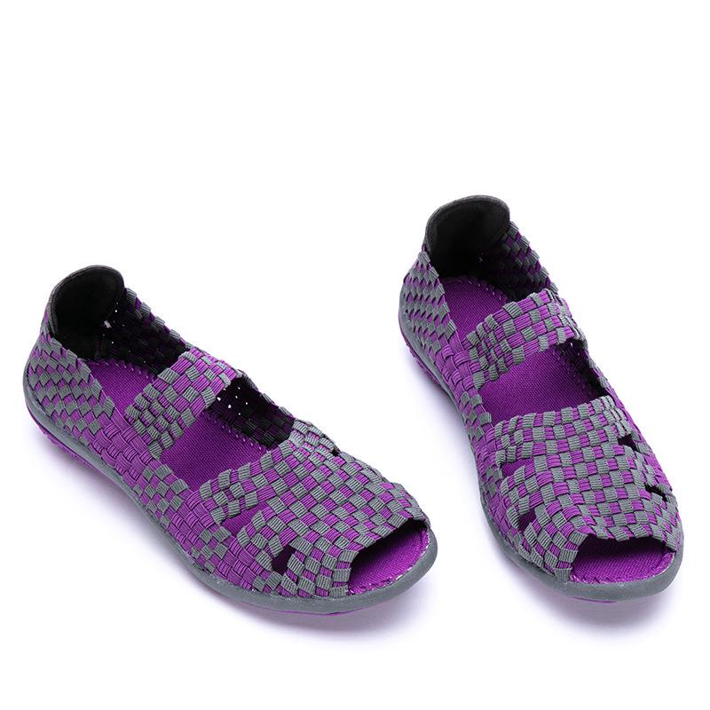 Korean Style Elastic Woven Women's Casual Sneakers