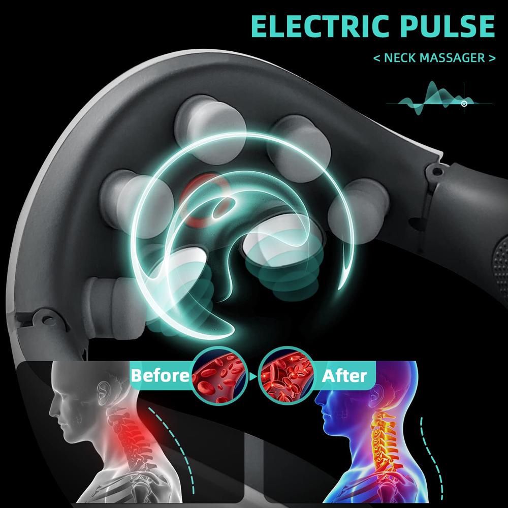 Neck Massager TENS Pulse Electric Cervical Massager Lymphatic Drainage Heating Vibration Back And Neck Massager For Pain Relief