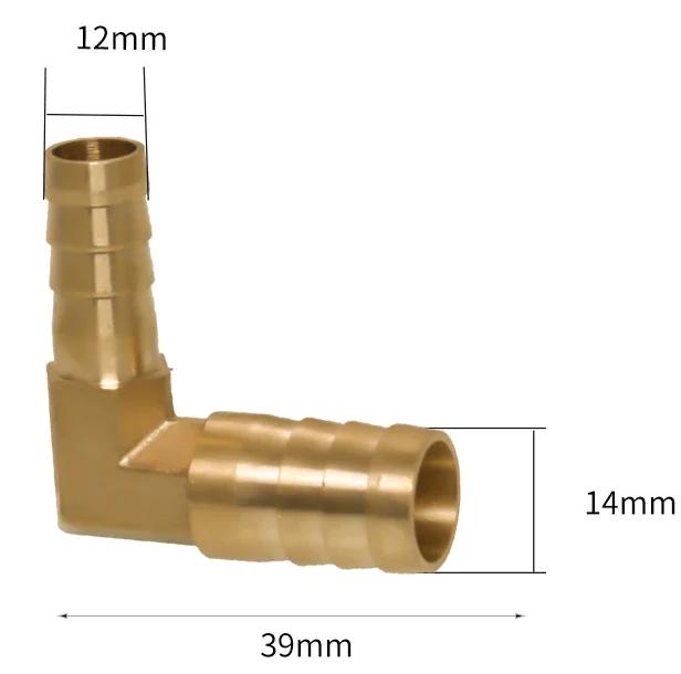 4 6 8 10 12 14 16 19 mm Schlauchstutzen 90 Grad Winkel Reduzierstück Messing Schlauchanschlussstück Verbinder Haus Garten Wasser Luft Öl
