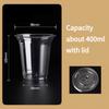 Disposable Transparent PET Cold Drink Cup with Lid Dessert Beverage Shop Takeaway Cup Suitable for Iced Coffee Frozen Yogurt Cheese, Milkshake Juice