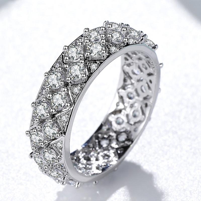 

Buyee 925 Sterling Silver Female Wedding Ring White Zircon Ring Finger for Women Fashion Party Fine Jewelry Circle Gift 7