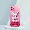 A Cute Rabbit With A Purple Hat Phone Case for iPhone 16 15 14 13 12 Pro Max Transparent for iPhone 11 Pro Max 7 8 Plus XS Bags