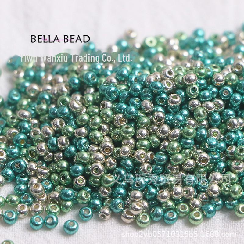 Handmade 2/3mm Gold Electroplated Glass Rice Beads for DIY Jewelry