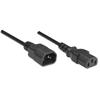 Manhattan C14 To C13 /F Power Cable Extension Cable 1m Black