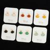 Women's Vivid 6-Color Raw Stone Mini Earrings