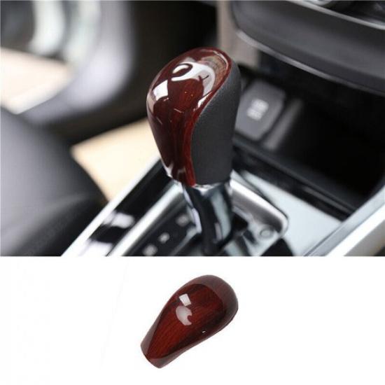 Wood Grain Console Gear Shift Knob Cover Trim For Nissan Sentra Sylphy 2013-