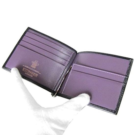 Ettinger Royal Collection Bifold Wallet with Money Clip, Men's ST787AJR, Black and Purple