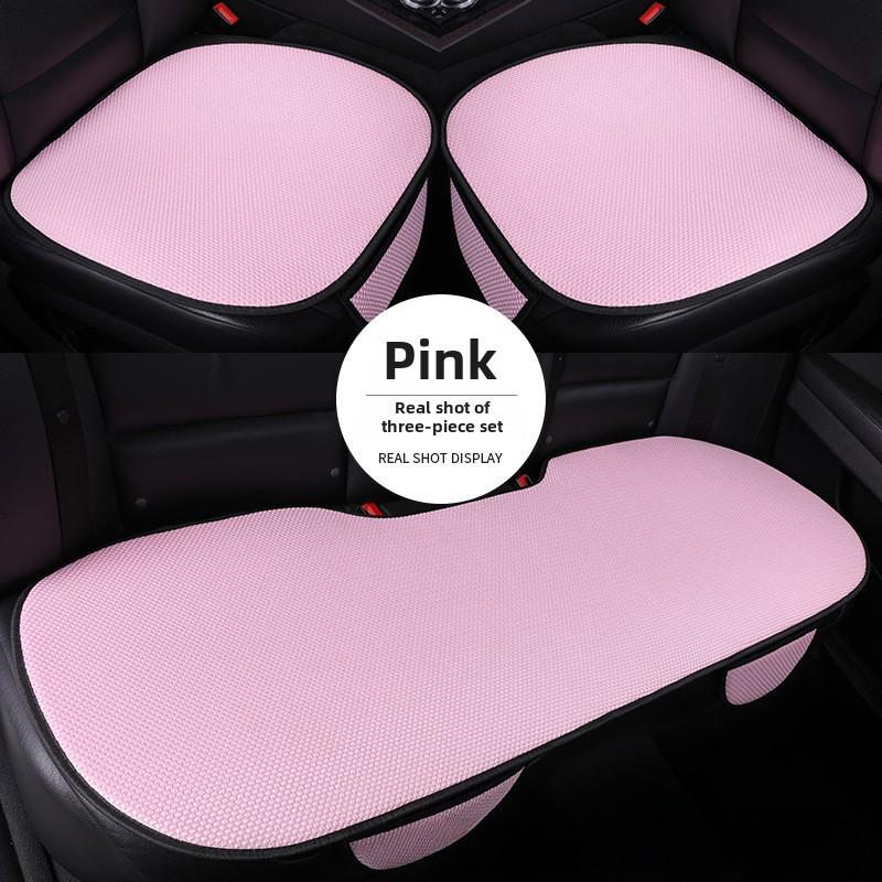 Universal Ice Silk Car Seat Cushion Set - Breathable, Non-Slip, Cooling, No Backrest (3-Piece)