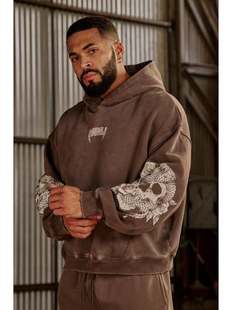 YOUNGLA Men's Retro Streetwear Hoodie - New Autumn/Winter Sports Fitness Running Sweatshirt