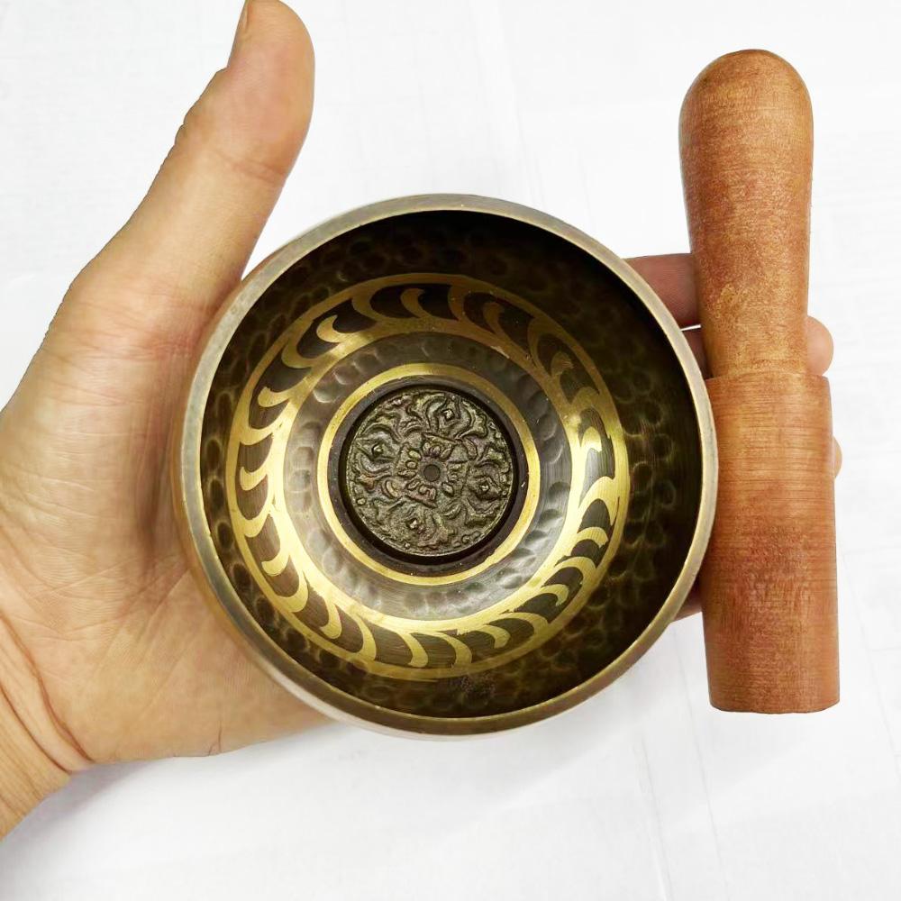 Tibetan Brass Singing Bowl 8Cm 12.5Cm Handmade Yoga Meditation Bowl For Sound Healing Stress Relief Buddha Mindfulness Bowl