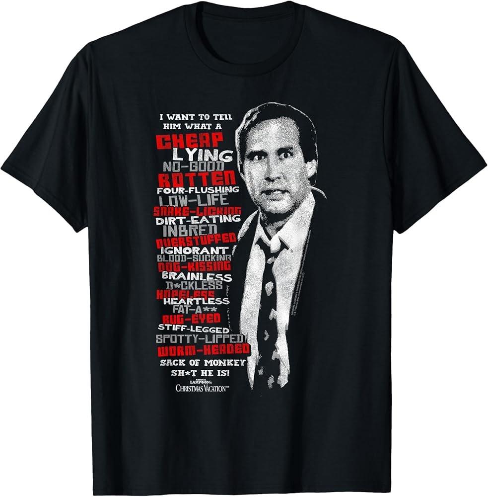 

Christmas Vacation Profanities TShirt Women#039;s Adult Black Short Sleeve Sm Unisex T-Shirt XXXL