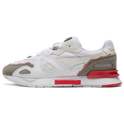 Mirage Mesh Round Toe Lace-Up Low-Top Lifestyle Sneakers Unisex Sneakers Gray Red 381014-04