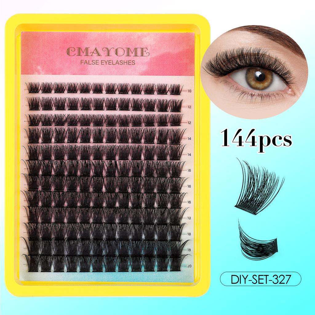 Single Cluster C Curved Multi-Hair False Eyelash Set 10-20Mmdiy Segmented Grafting Thick Eyelashes