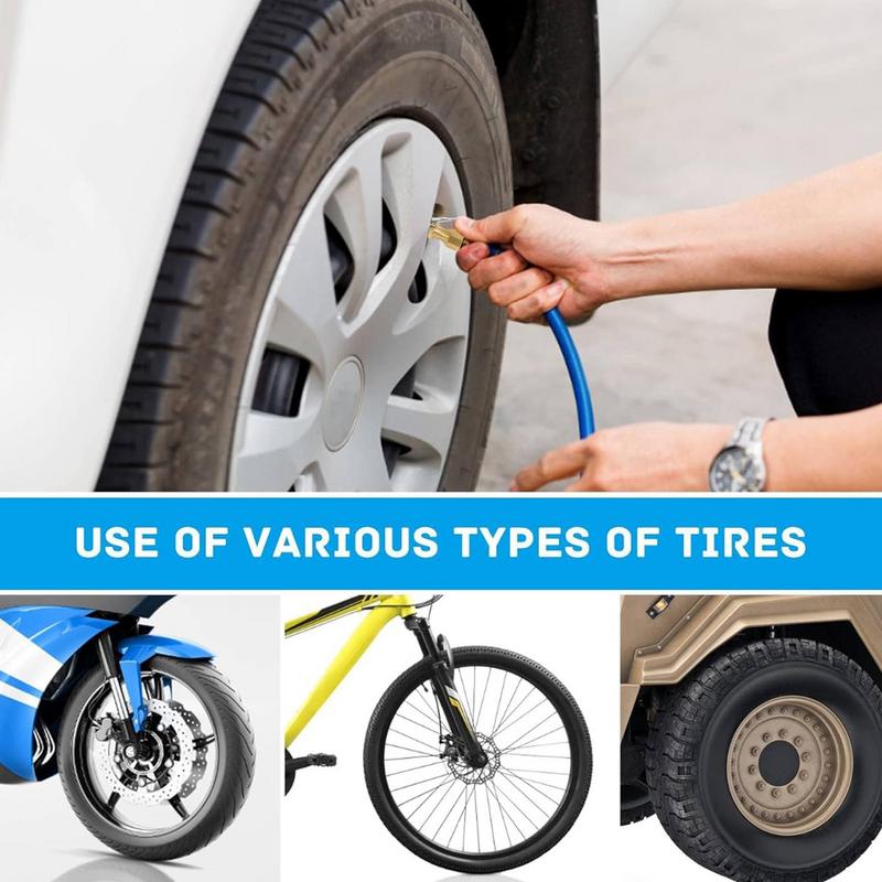 Brass Locking Tire Air Chuck Closed Flow Compressor Air Lock On Chuck Tire Inflator Tool With 1/4 Inch Internal Threaded