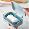 Simple Transparent Flap Drainage Box Bathroom Toilet Waterproof Soap Storage Box Dormitory Home Travel Large Soap Dish