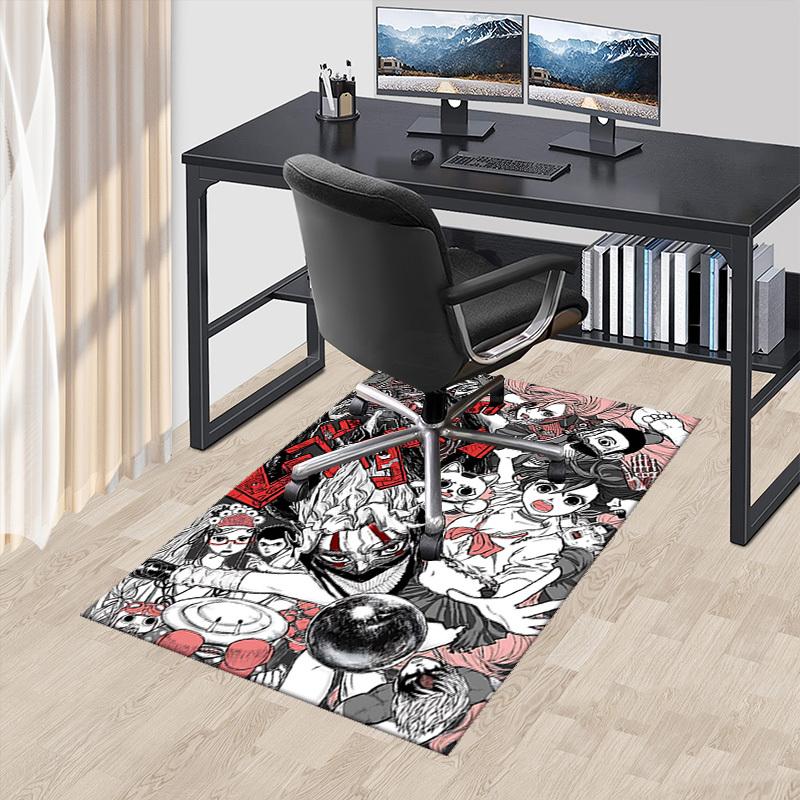 

1pc Anime Cat Chair Mat - Cute Cartoon Design, Non-Slip Office Rug for Home Decor, Seasonal Gift, Suitable for Office and Living Room.U075 60cm by 90cm