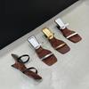 Women's Slippers Wear Foreign Style High-end Niche Gold One-word Strap Special-shaped Heel High-heeled Sandals