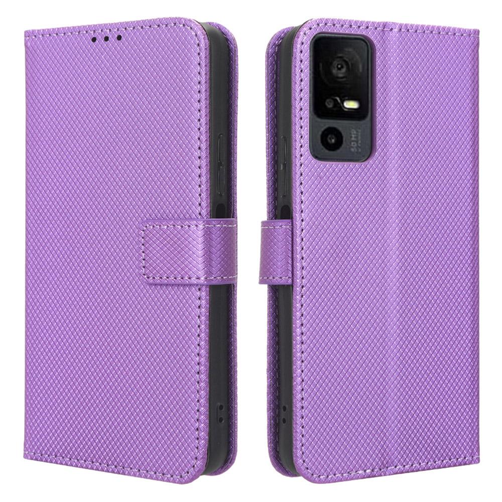 For TCL 40 XE/40 X T601D/NxtPaper 5G PU Leather Flip Case Diamond Texture Wallet Stand Shockproof Phone Cover