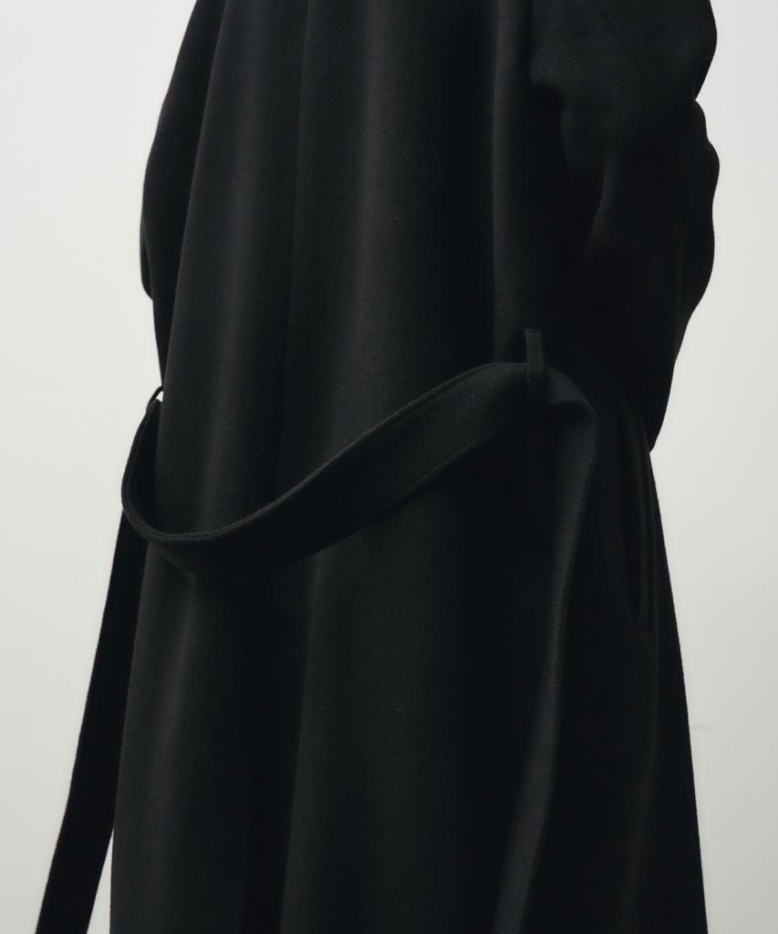 Draw Fit Premier Pure Cashmere Robe Double Coat [Black]