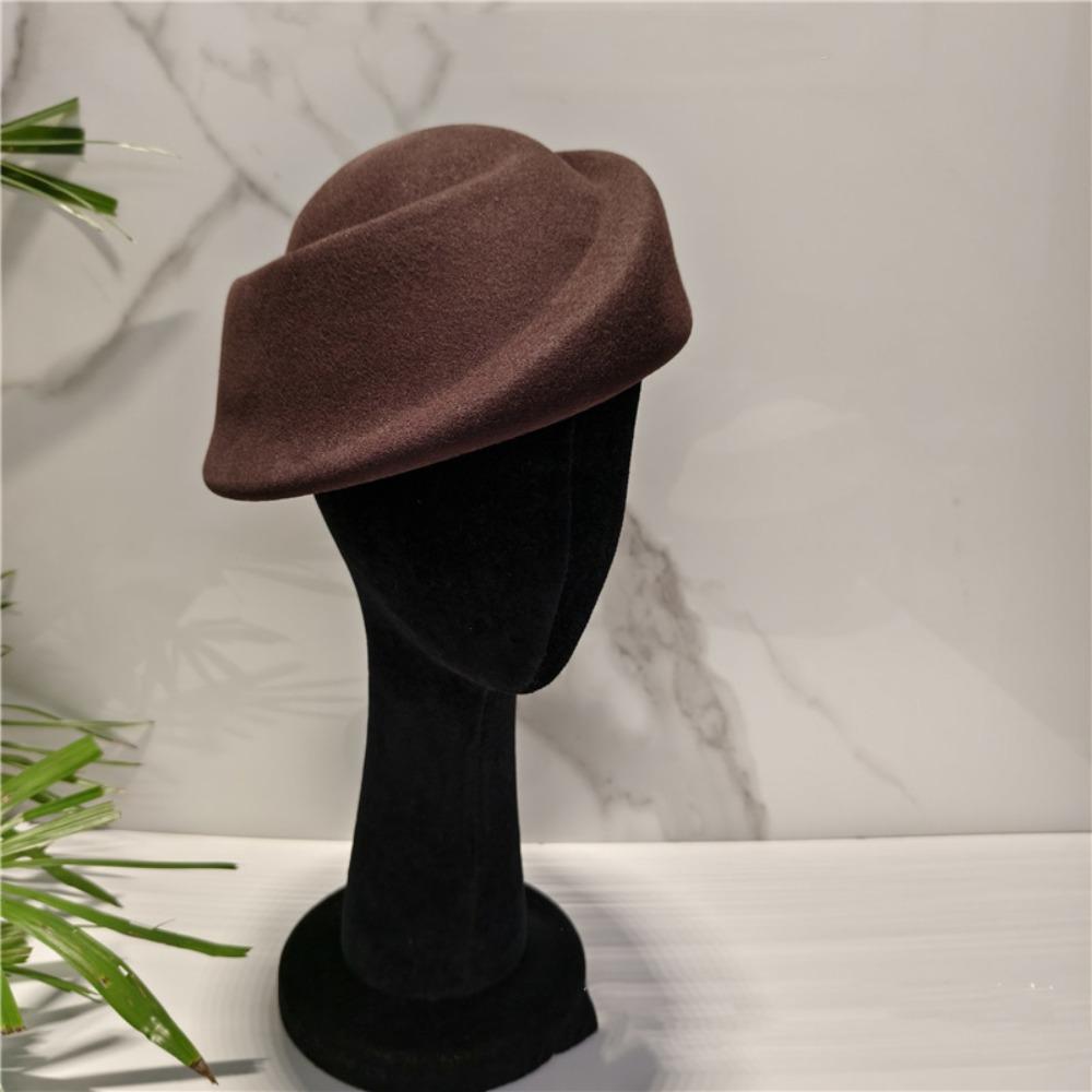 Hepburn Style Wool Pillbox Hat Fedoras Fedora Hat Fashion Woolen Felt Hat Lady