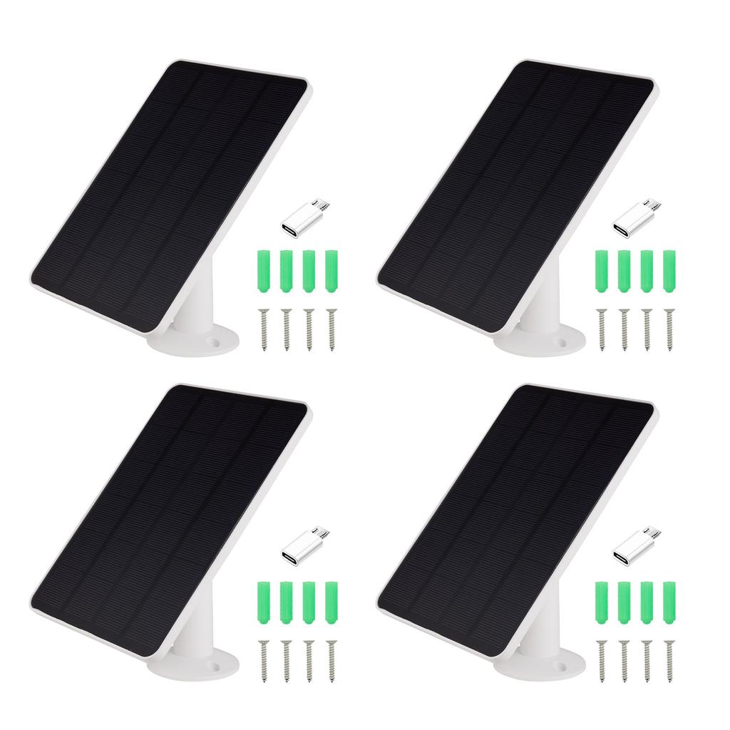 4PCS Solar Panel Charger Fits for Arlo Pro 6 6 XL, 6V 5W High Efficiency Solar Panels, IP65 Weatherproof, 9.8ft Cable,