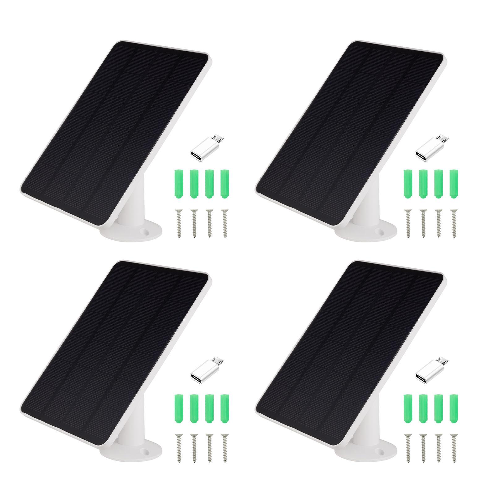 Tomtop Jms 4Pcs Solar Panel Charger Fits For Arlo Pro 6 6 Xl, 6V 5W High Efficiency Solar Panels, Ip65 Weatherproof, 9.8Ft Cable,