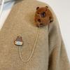 Trendy Cartoon Capybara Badge Capybara Brooch Cute Lapel Pin Fashionable Accessory Alloy Material for Daily Parties Wear