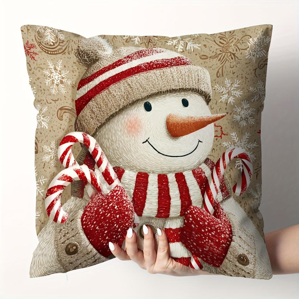 New Holiday Christmas Pillowcase With Gingerbread Santa Claus And Holiday Patterns Suitable For Sofa And Bedroom Decoration