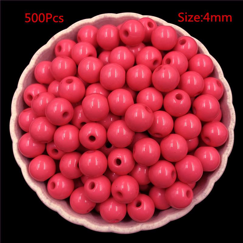 4mm/500 stk Bakte farge hirseperler Glassperler løse perler Kryssperler DIY Materiale Ensfarget risperler DIY perler Håndlagde løse plastperler