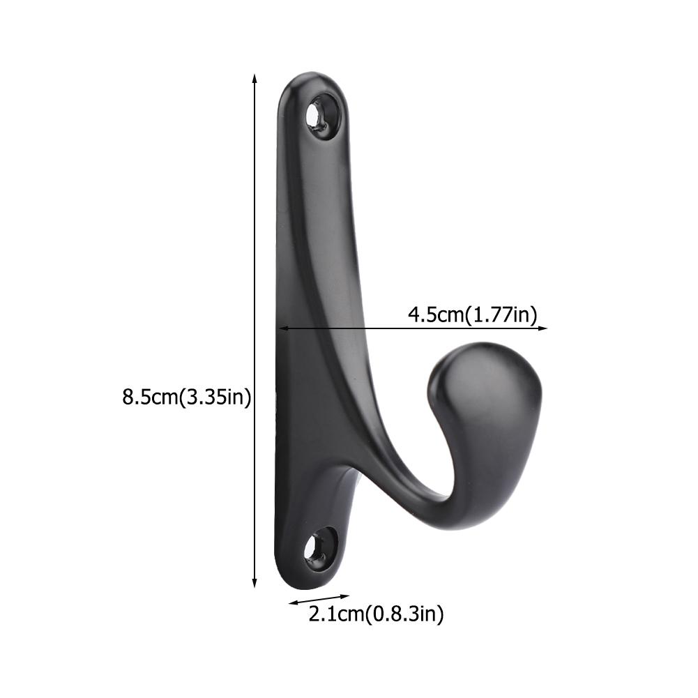 Modern Wall Mounted Coat Hook Bathroom Cloakroom Closet Clothes Rack Holder Hooks(Matte Black)