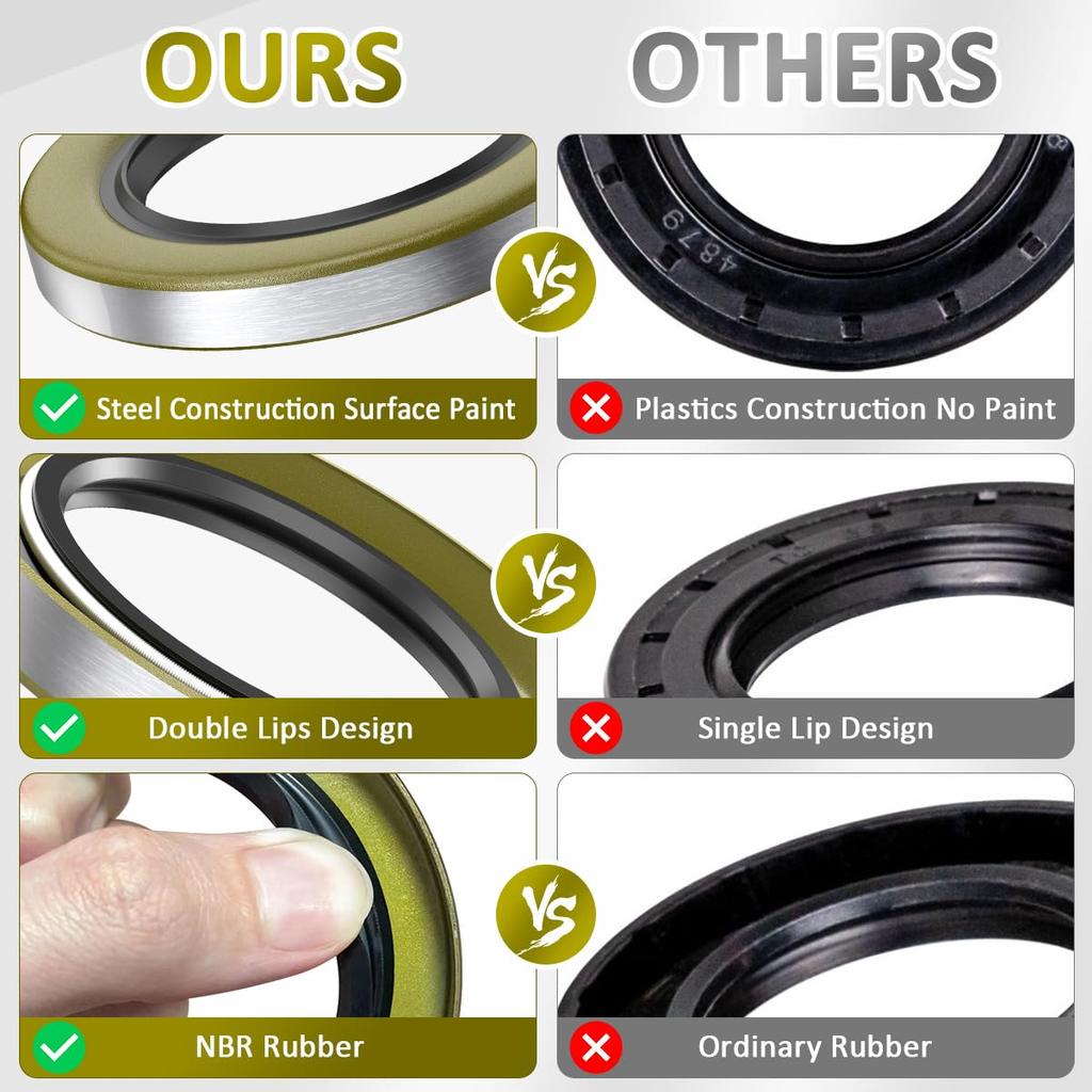 22333TB Double Lip Seals 2.250'', 3.371'' For 5200-7000Lb Trailer Axles D42 Spindle (Qty 4) Replaces Dexter 10-36 Transcom 22333TB National