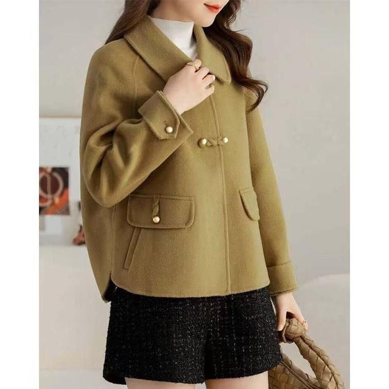 

Short Women s Padded Woolen Coat Autumn Winter Fashion Loose Jacket Small Western Style Overwear XS дубильна кора