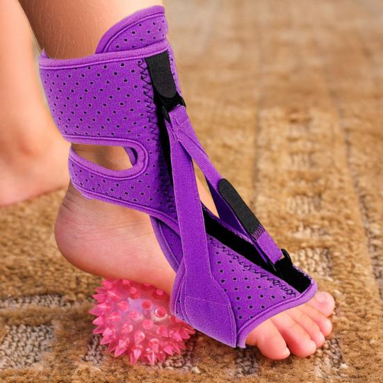 Plantar Fasciitis Night Splint Adjustable Dorsiflexion Foot Brace with 3 Straps & Memory Foam Relief Bilateral Foot Brace for Heel Pain