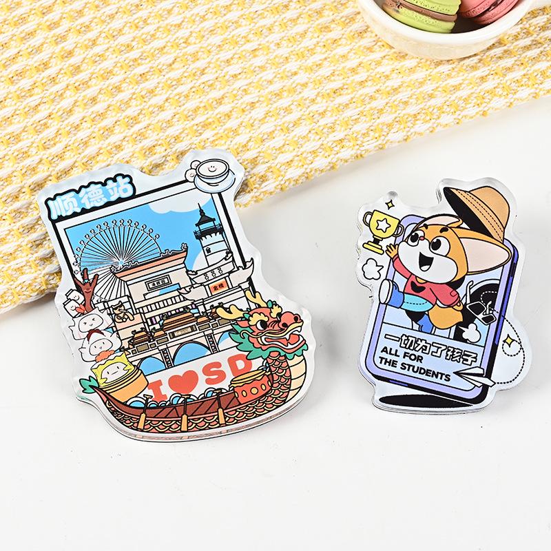 Custom Festival Blessings Acrylic Fridge Magnet - Creative Cartoon Design, Cultural Souvenir
