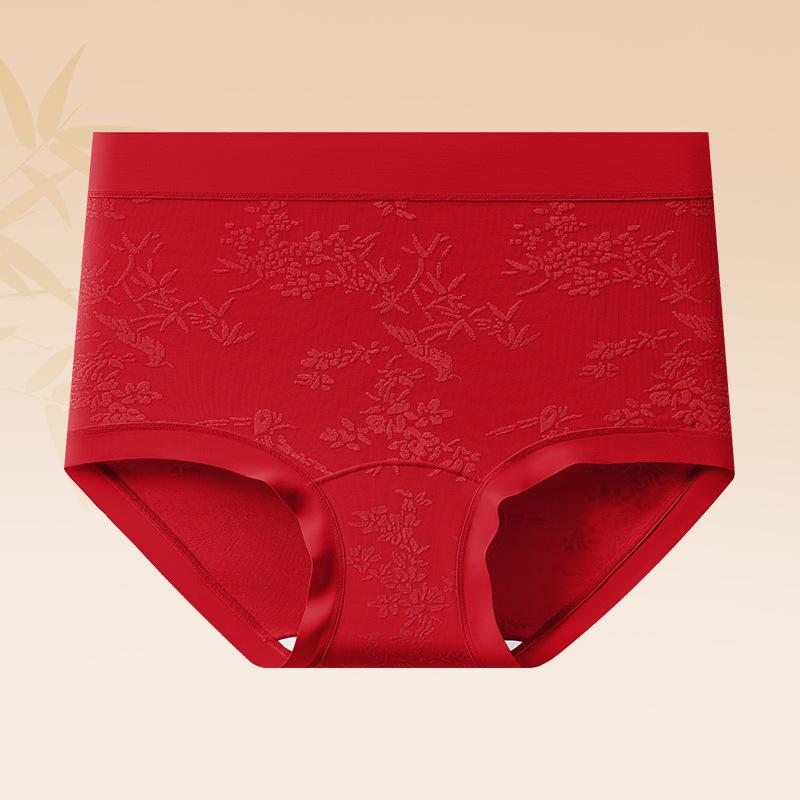 Big Size Ladies Spring and Summer New Style Relief Pure Cotton with Long Crotch High Waist No Mark Briefs