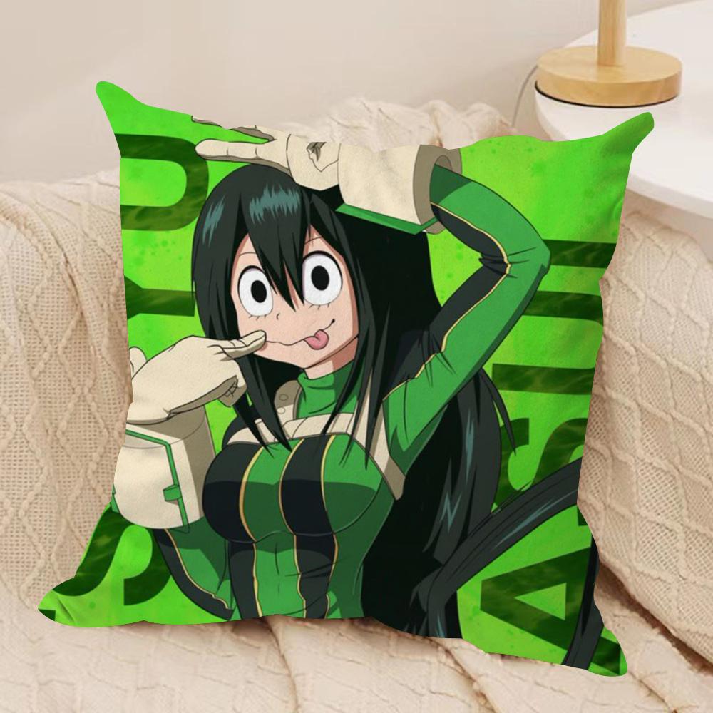 Froppy TTsuyu AAsui Cushion Cover Silky Short Plush DoubleSided Printed Pillow Case for Sofa All Seasons Home Decor Gift
