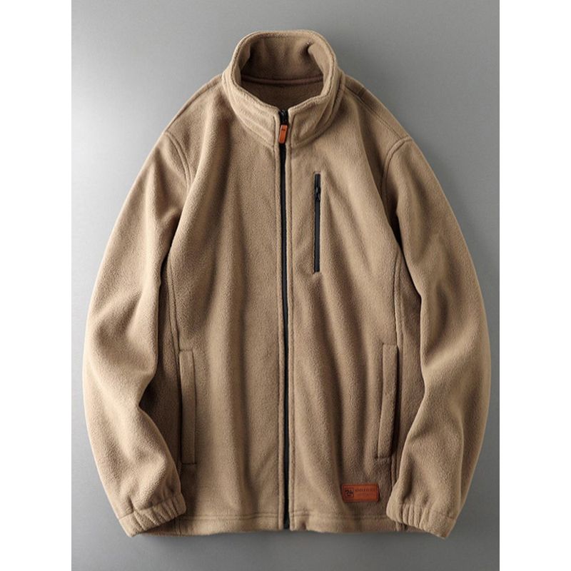 Fleece Autumn and Winter Thickening Zipper Men's Cardigan Jacket