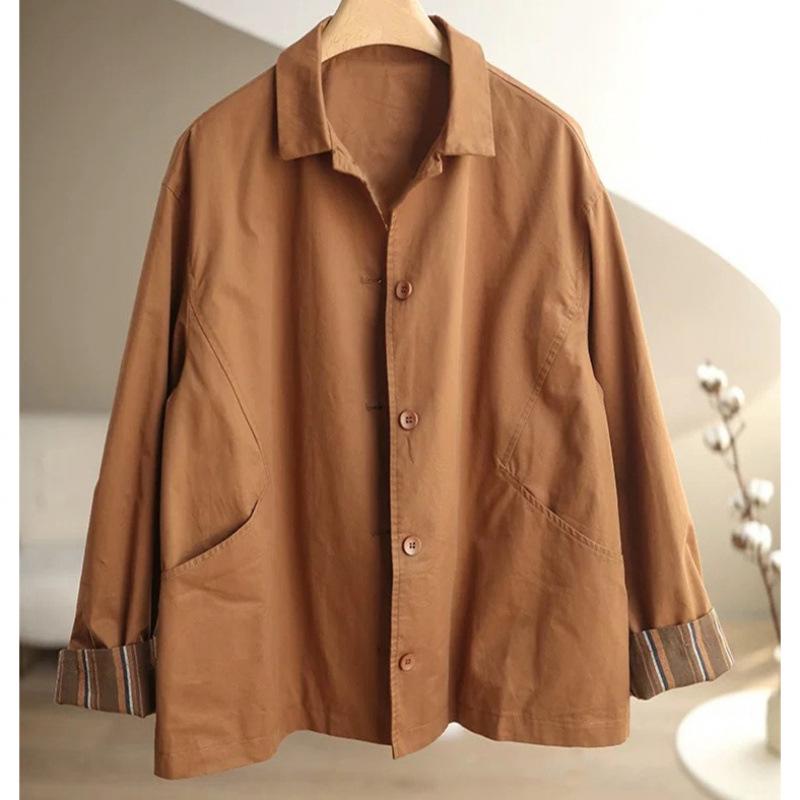 

Элегантный свободный тренч большого размера в корейском стиле с лацканами для женщин, весна/осень 2026 XL