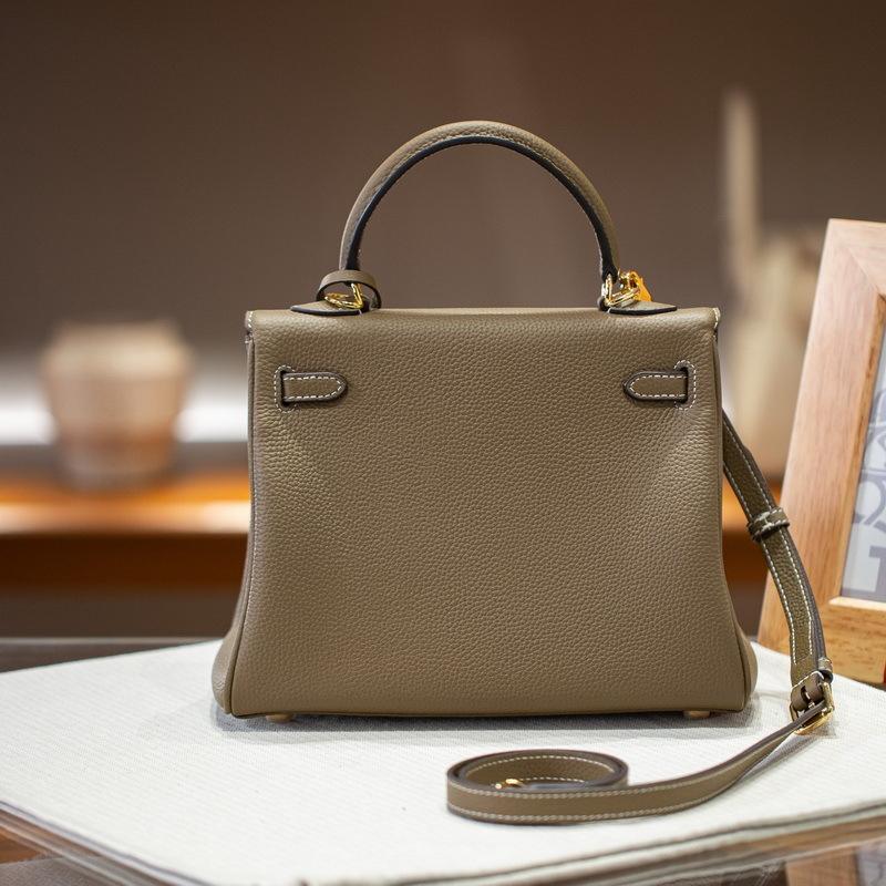 Manufacturer's 2025 New Top Layer Cowhide Silver Buckle Togo Soft Leather Bag Genuine Leather Women's Bag Handbag Crossbody Bag