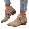 New hollow thick heel round head low top new vacation daily ankle boots