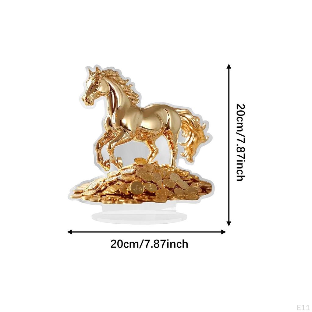 2D Acrylic Horse Ornament Desktop Display Collectible Flat Table Sign Figurine for Home