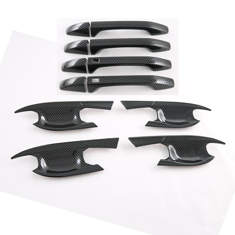 For SsangYong Torres (J100) Carbon Fiber Style Door Handle Bowl Cover Cup Cavity Trim Ert Catch Molding Garnish