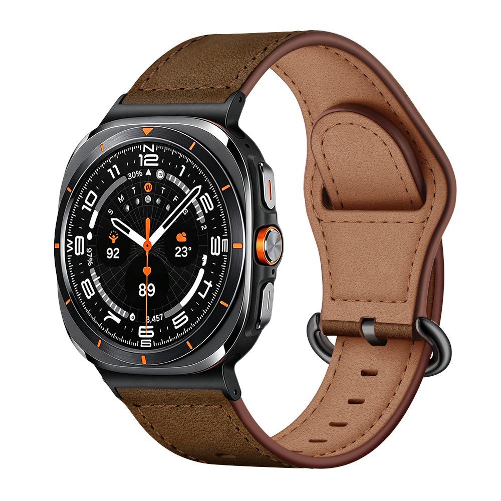 Γνήσιο Δερμάτινο Λουράκι Για Samsung Galaxy Watch 8 Classic 46mm 40mm 44mm Μεταλλική Κεφαλή Για Galaxy Watch Ultra 47mm 2024/2025 Βραχιόλι