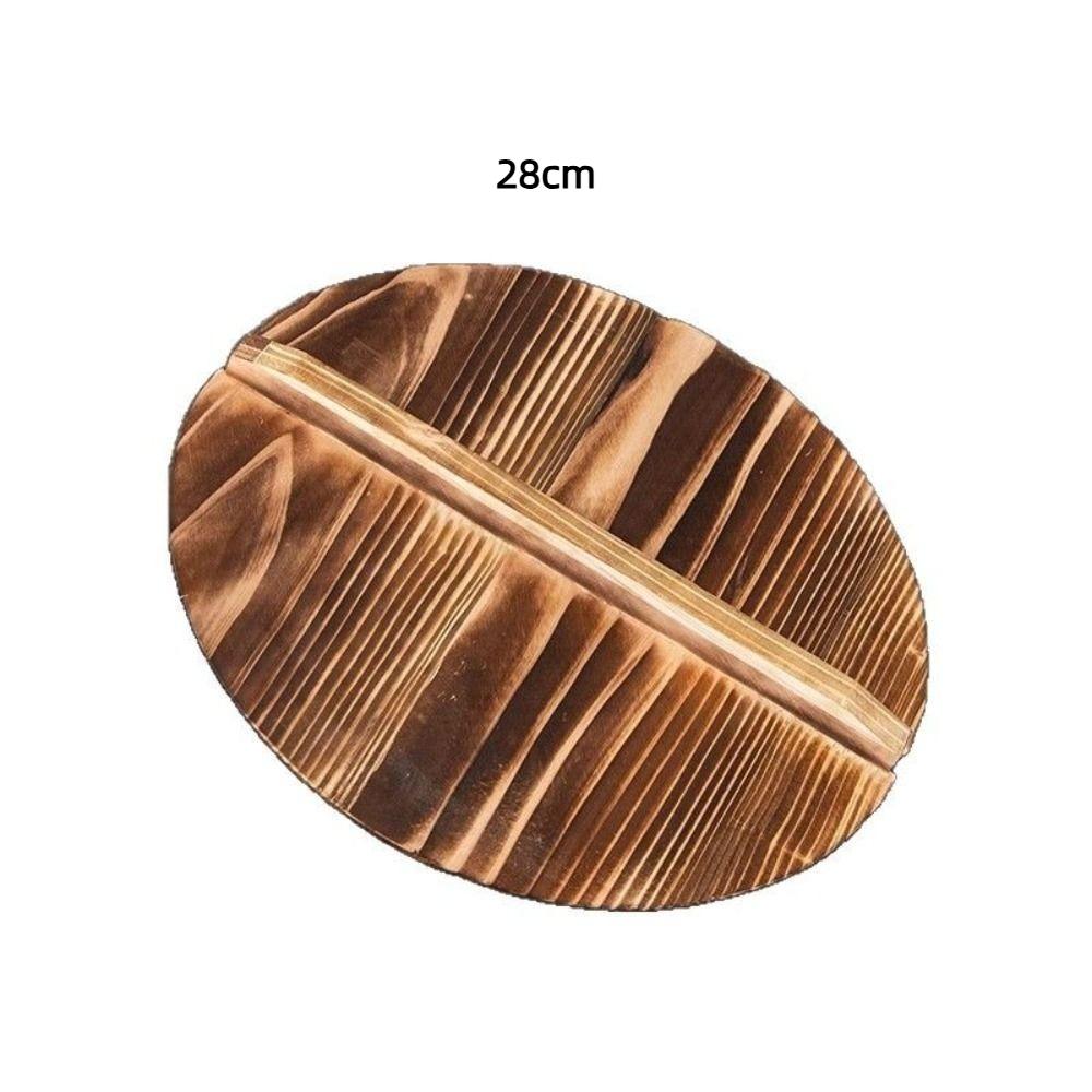 Traditional Universal Wooden Pot Cover 22-34cm Anti Scalding Fir Wood Pot Lid Round Iron Wok Pan Lid Kitchen Accessories