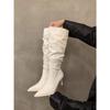 High Heel Pointed Pile Boots Women's Shoes Autumn and Winter Tall Skinny Skinny Heel Retro Long Boots